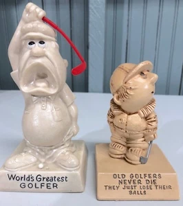 Dos nuevas estatuas de golf 1969 5 y 7" de altura golfista más grande del mundo - Imagen 1 de 7