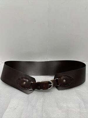 W- L, Extra Wide Equestrian Western Dark Brown Leather High Waist Belt, Old Navy - Image 1 of 4