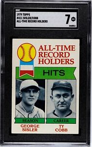 1979 Topps All-Time Hits Record Ty Cobb George Sisler Baseball Card #411 SGC  7