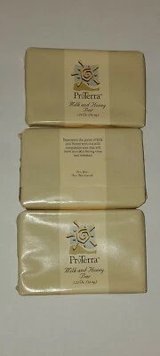 3x Vintage ProTerra Pro Terra Milk And Honey Bar Mild Complexion Bar Soap Small  - Image 1 of 2