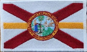 FLORIDA STATE Flagge taktischer Aufnäher mit Klettverschluss® Marke weißer Rand - Bild 1 von 1