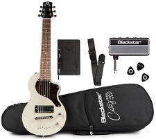 Blackstar Carry-On Travel Guitar Standard Pack, White w/ AMPLUG2 FLY Headphone A