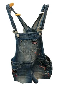 Jordache Jean Shortall Bib Overall XL 14/16 Girls WOW Paint Splatter Dream retro - Picture 1 of 9