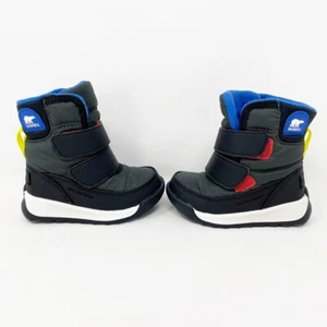 Botas de nieve Sorel negras para niños pequeños con gancho y bucle cierre, talla 4 NUEVAS sin etiquetas - Imagen 1 de 10