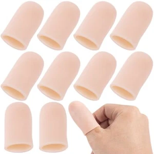 10 Stück Gel Fingerbetten Flexible Fingerkappe Abdeckungen Daumenstütze Schutz - Bild 1 von 6