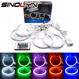 RGB LED Cotton Angel Eyes Halos For BMW E46 Non-Projector Halogen Headlamp DRL - Picture 1 of 11