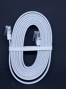 Neu 6,5 Fuß Ethernet WiFi Flachkabel - LAN Netzwerkkabel - weiß - kostenloser Versand - Bild 1 von 6