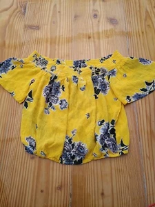 Womens Arizona jean Co. yellow blue floral blouse sz m - Picture 1 of 6