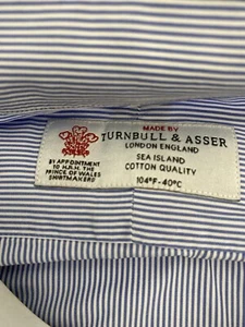 turnbull asser mens shirt large Blue Pinstriped - Picture 1 of 11