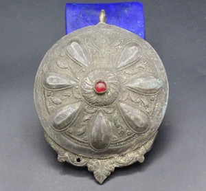 Ottoman Pendant, Silver Costuming Belt Buckle Carved Round Tribal Pendant, #B02 - Picture 1 of 7