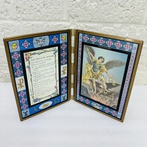 VTG‼ Devon Trading Company 1992 St. Michael Archangel Glass Folding Frame • VG‼ - Picture 1 of 9