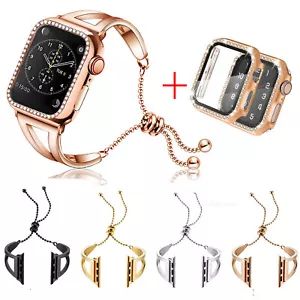 Women Watch Band Strap+Bling Case Cover For Apple Watch Series 10 9 8 7 6 5 SE 2 - Picture 1 of 20