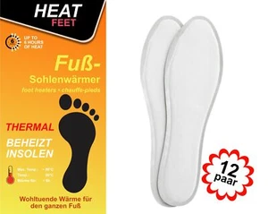 12 Paar Sohlenwärmer Einlegesohlen Schuhwärmer Wärmesohlen Fußwärmer warme Füße - Bild 1 von 1