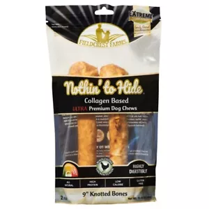 Fieldcrest Farms Nothin' To Hide Ultra Knotted Bone Dog Treat Chicken, 9in/2pk - Picture 1 of 1
