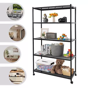 Adjustable Kitchen Storage Rack with Wheels, Storage Rack, 5 Tier Storage Rack - Picture 1 of 13