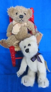 2 Teddy Bears, Russ Berrie Mohair Vintage Collection Belamy, Boyds Hans - Picture 1 of 24