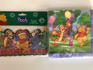 Winnie the pooh paper garland and napkins New old stock..b6 - Picture 1 of 5