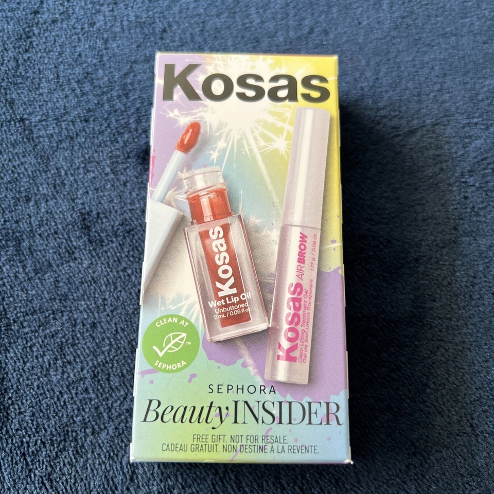 Kosas Wet Lip Oil Gloss Unbuttoned & Air Brow Clear Sephora Beauty Insider NIB - Image 1 of 1