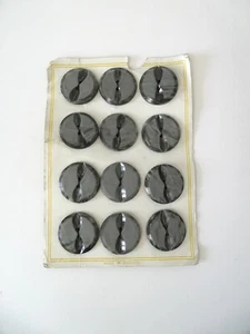 Card of 12 Large Gray Grey Green Vintage  Buttons 33mm - Picture 1 of 10