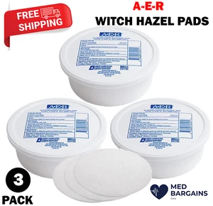 Birchwood Laboratories A-E-R Pre-Moistened Witch Hazel Pads - 3 Pack of 40 Pads - Picture 1 of 5