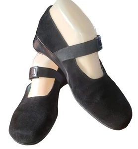 Thierry Rabotin Shoe Women 6 US Mary Jane Strap Black Leather Round Toe 1" Heel - Picture 1 of 12