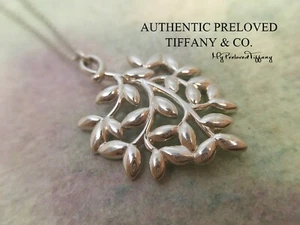Authentic Tiffany & Co. Paloma Picasso Medium Olive Leaf Necklace Silver - Bild 1 von 8