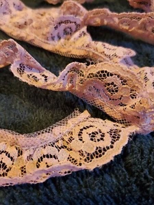 3 Yards 1" wide Pink Dusty Rose Color Floral Lace Trim One Piece Sewing Crafting - Picture 1 of 6
