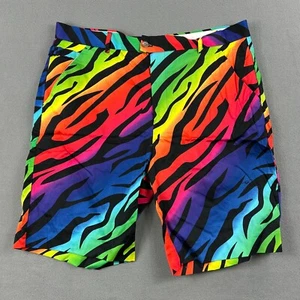 Royal & Awesome Shorts Mens 40 Wild Ones Rainbow Tiger Stripe Golf 9" Tool NWT - Picture 1 of 8