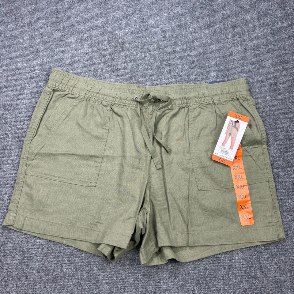 Nautica Ladies Linen Blend Short Green Size XXL