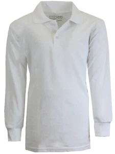 School Uniform Long Sleeve Polos for Boys Choose Shirts Color - Sizes 4-20 NWT - Picture 1 of 15
