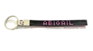 ABIGAIL Glitzer Strass Schlüsselband Armband Reißverschluss Ziehen Schlüsselanhänger rosa lila - Bild 1 von 4