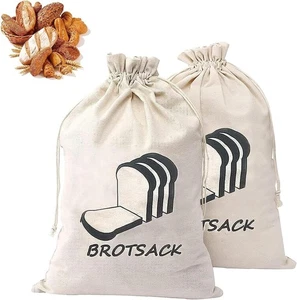 Brotsack, 2 Stück Brotbeutel, Brotbeutel Leinen, Gemüsebeutel, Brotbeutel - Bild 1 von 6