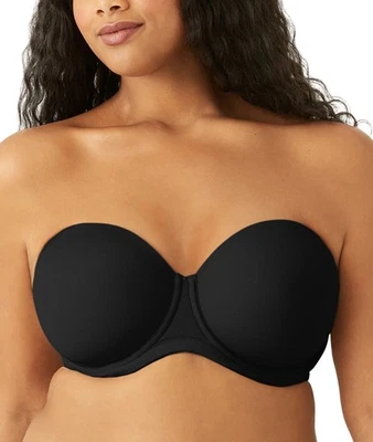 Wacoal Red Carpet Full Figure Underwire Strapless Bra 42DD Black 854119 NWT - Image 1 of 4