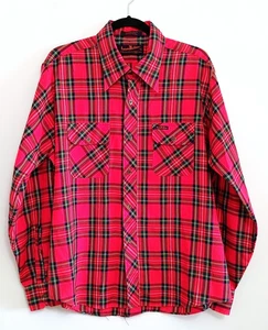 Landlubber Vintage Mens Button Up Shirt Size XL Red Plaid Long Sleeve - Imagen 1 de 4