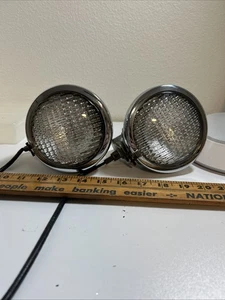 GE Auto Tractor Headlight assembly pair 5" Chrome Housing - Picture 1 of 8