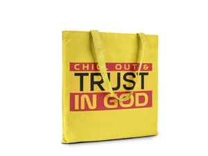 Chill Out Yellow Canvas Tote Bag - 15"x16" Stylish and Durable - Picture 1 of 3