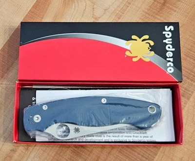 CUCHILLO PLEGABLE SPYDERCO MILITAR 2 AZUL COBALTO G10 CPM-SPY27 INOXIDABLE C36GPCBL2 Foto 1 de 4