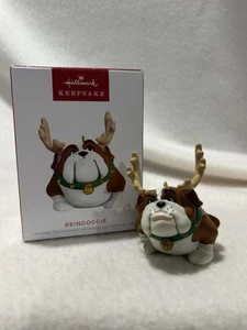 Hallmark Keepsake 2023 REINDOGGIE Bulldog Christmas Tree Ornament NEW - Picture 1 of 5
