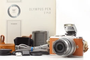 Shutter:000489 [Near MINT++ in Box] OLYMPUS PEN E-PL8 Brown w/14-42mm JAPAN - Picture 1 of 14