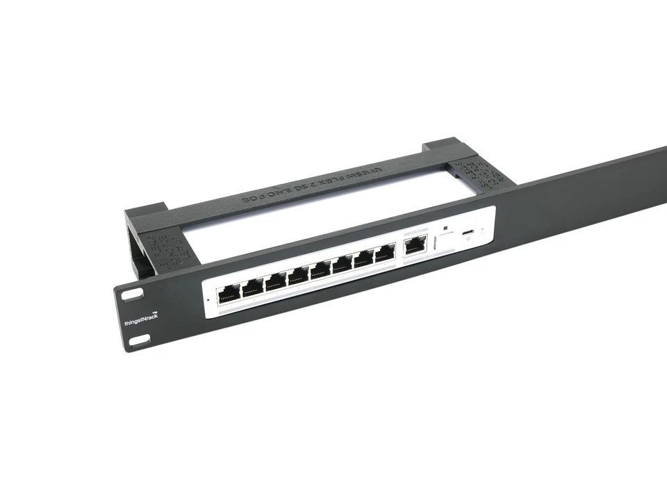 Rack mount for Ubiquiti USW-Flex-2.5G-8  19inch 1U - Black -None PoE version - Image 1 of 4