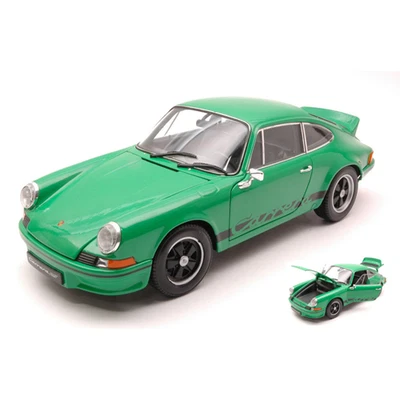PORSCHE 911 CARRERA RS 1973 GREEN/BLACK 1:18 Welly Auto Stradali Modellino Nuovo - Immagine 1 di 3