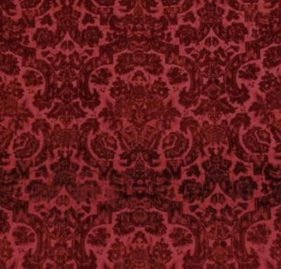 4.75 Yards Ralph Lauren Grantham Velvet Damask Bordeaux LFY67493F - Image 1 of 4