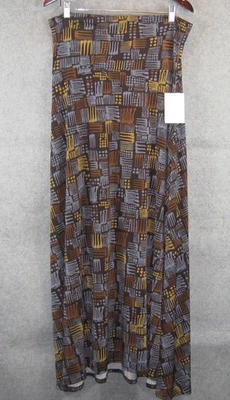 Maxi Falda LuLaRoe Mujer Slinky Tejida Estampado Marrón Grande Nueva con Etiquetas Foto 1 de 4