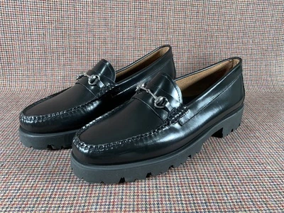 NEW G.H. Bass Weejuns Women’s Sz 11 Lianna Black Horsebit Loafers Lug Sole Bit - Image 1 of 4