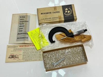 JT Slocomb Co. USA 1 to 2 Inch SPEEDMIKE Outside Micrometer (New Old Stock NOS) - Image 1 of 4