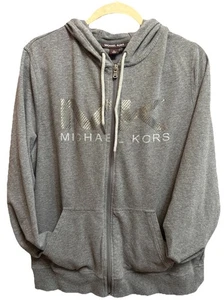 Michael Kors Men’s XL KORS Cotton Blend Zip-Up Hoodie.  Metallic Logo - Picture 1 of 5