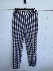 St. John Größe 6 schwarz & weiß Gingham kariert Seitenreißverschluss Hose - Bild 1 von 5