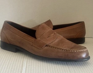 Rockport Herren Größe 14D Schuhe Hellbraun Leder Penny Halbschuhe Begehbarkeit Slipper - Bild 1 von 7