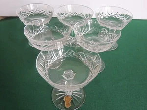 Set of 6 Waterford Crystal Glass Lismore Sherbet Stem Champagne Elegant Glasses - Picture 1 of 9