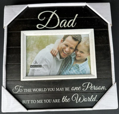 DAD Father’s Day Black Wood 9” x 9” Picture Frame (4” x 6” Picture) NEW! - Image 1 of 2